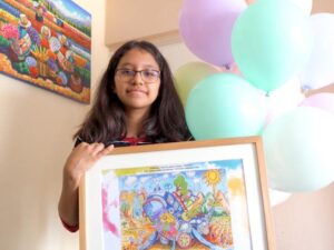 Niña peruana se impone en prestigioso concurso mundial de dibujo