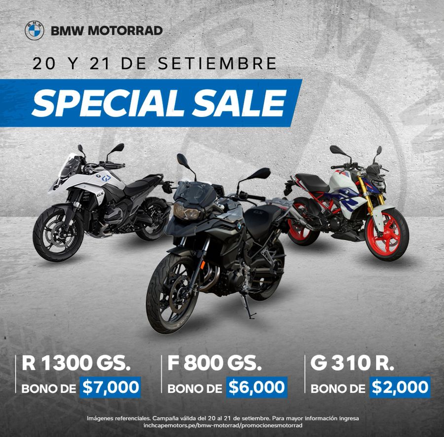 BMW Motorrad anuncia beneficios especiales en su Special Sale