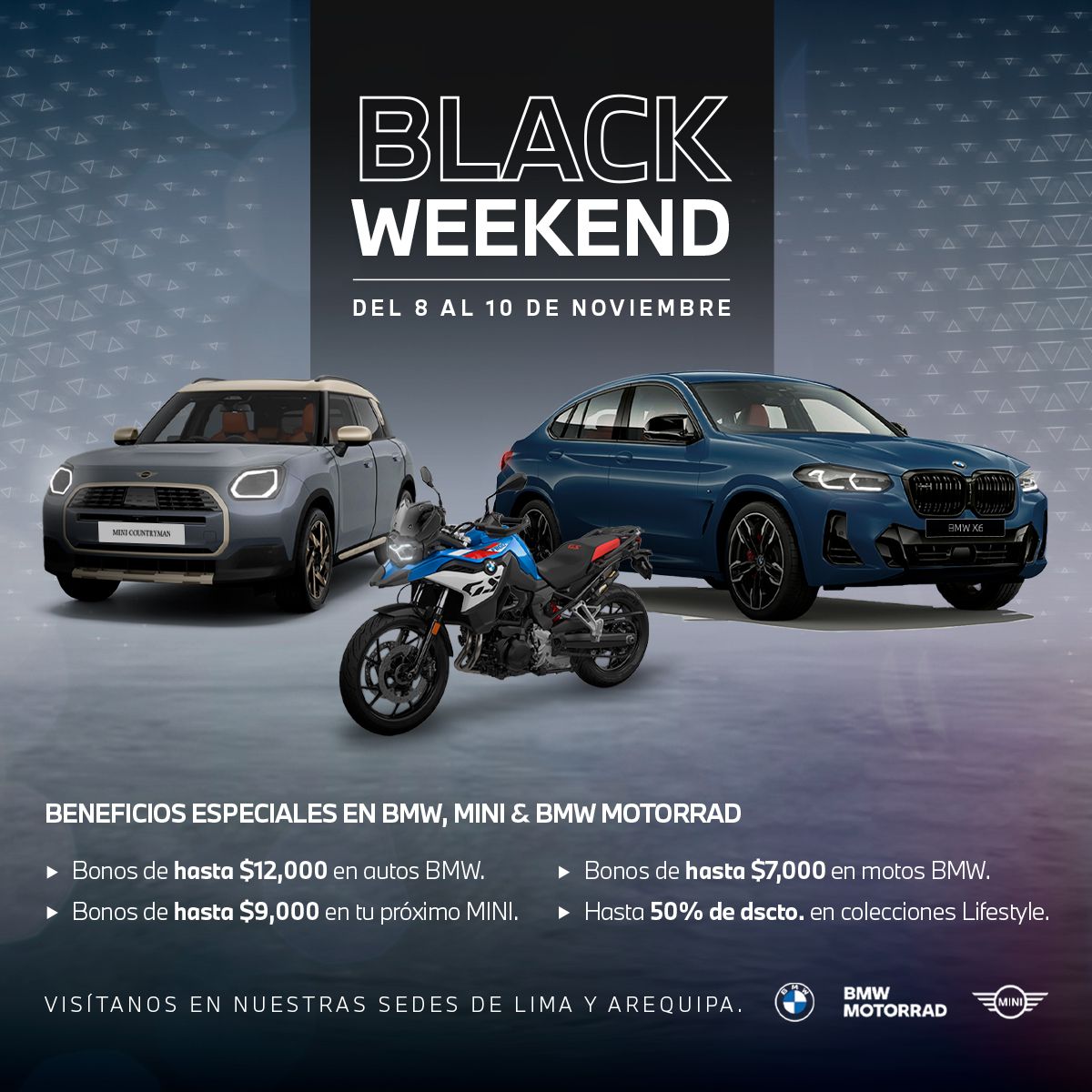 BLACK WEEKEND: BMW, MINI y BMW Motorrad ofrecerán beneficios especiales del 08 al 10 de noviembre