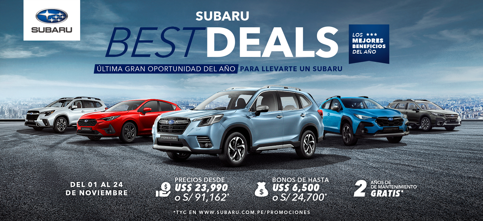 Subaru anuncia la campaña “Subaru Best Deals” con mejores precios y beneficios por fin de año